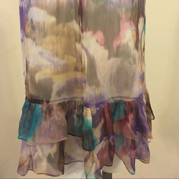 Marciano Exquisite Watercolor Silk Sheer Tank - Picture 4 of 8